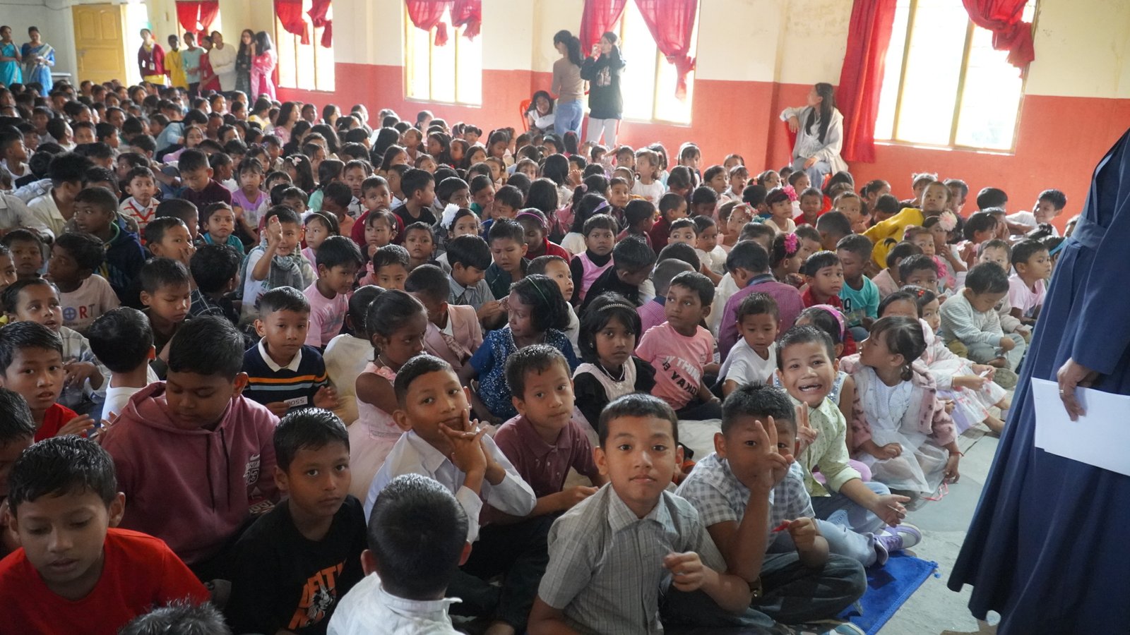 Small children joyfully learning